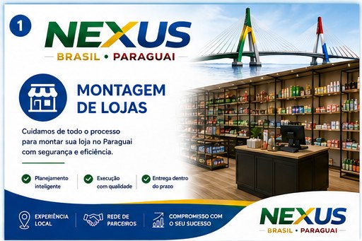 Montagem de lojas no Paraguai